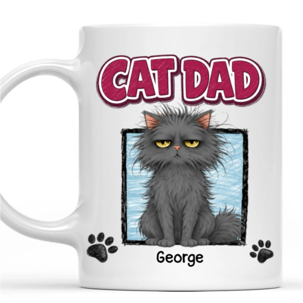 Cat Mom Chaos - Personalized Custom Coffee Mug - Image 8