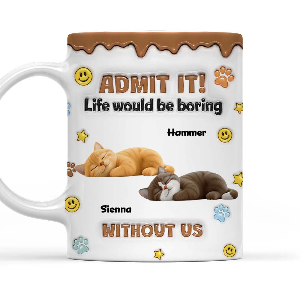 Cat Mom Dad Life Must Have Us - Personalized Custom 3D Inflated Effect Mug
