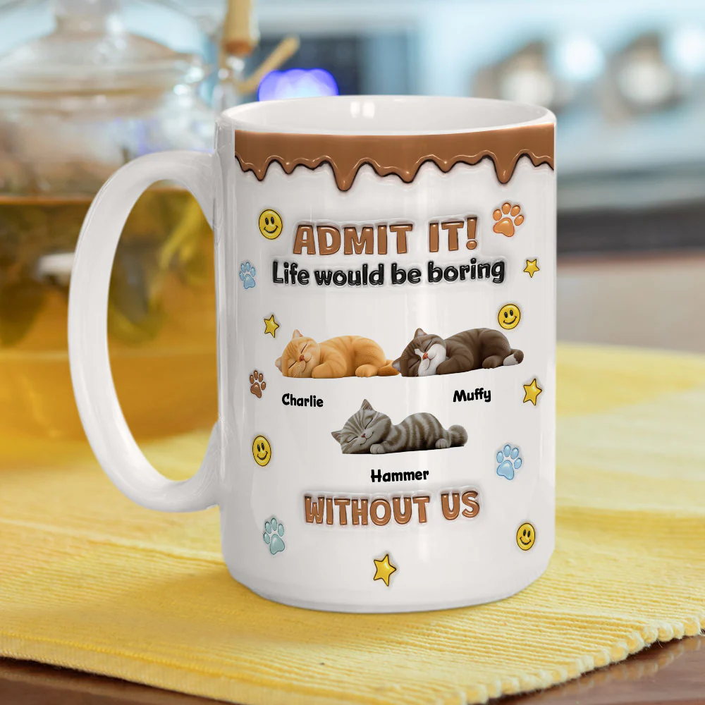 Cat Mom Dad Life Must Have Us - Personalized Custom 3D Inflated Effect Mug - Image 4