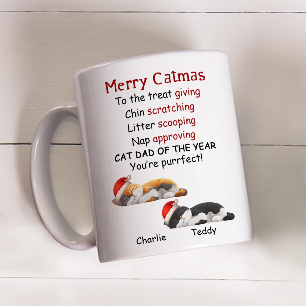 Cat Mom Dad Of The Year - Personalized Custom Coffee Mug - Image 3