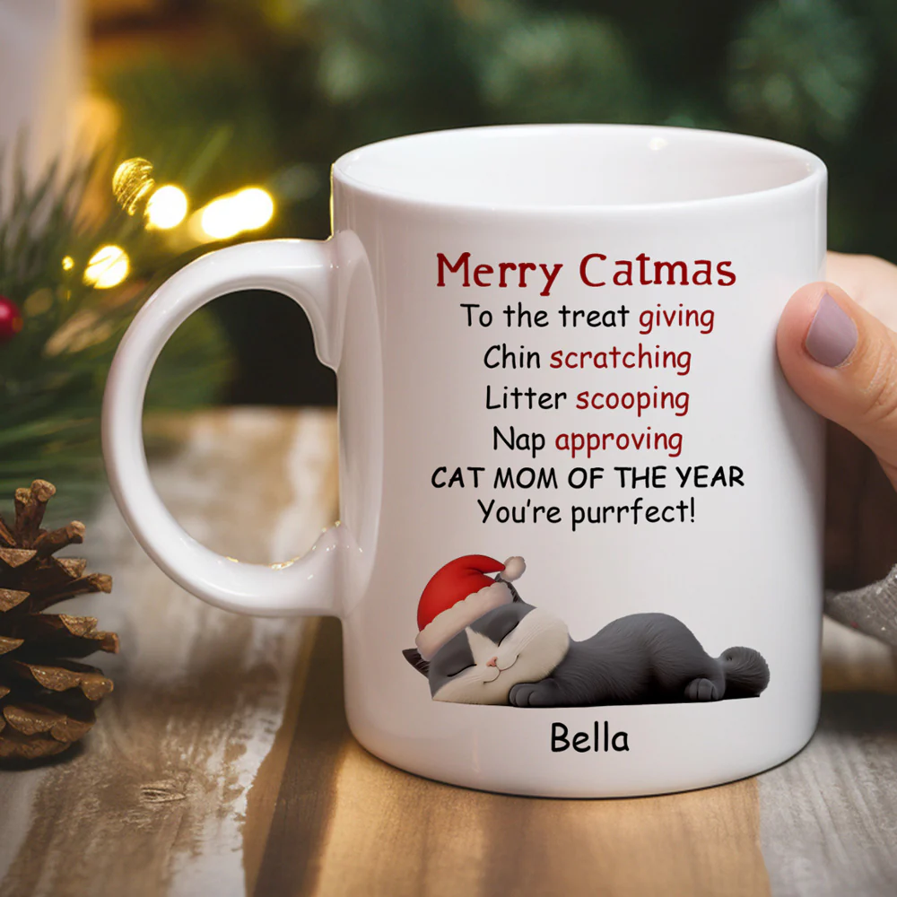 Cat Mom Dad Of The Year - Personalized Custom Coffee Mug - Image 4