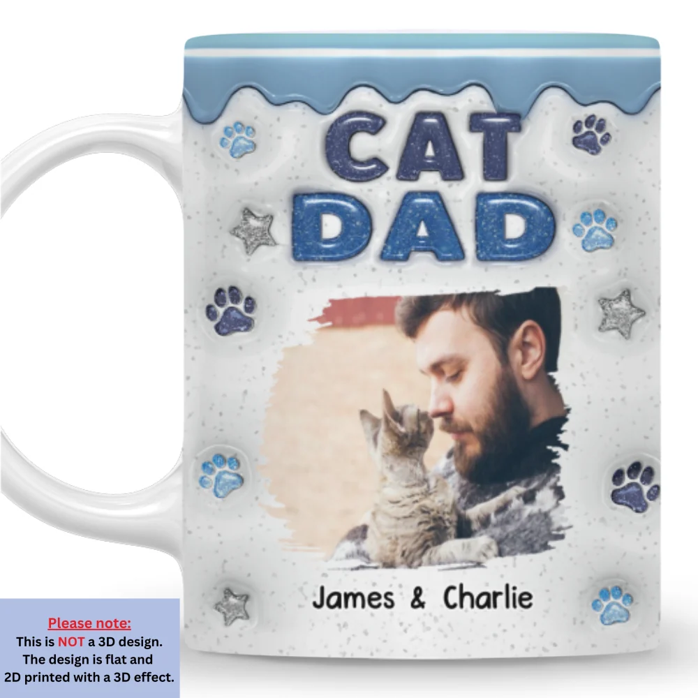 Cat Mom Dad Star Photo - Personalized Custom 3D Inflated Effect Coffee Mug - Image 5