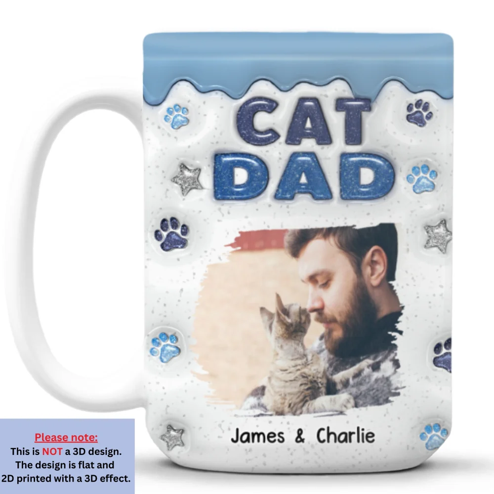 Cat Mom Dad Star Photo - Personalized Custom 3D Inflated Effect Coffee Mug - Image 6