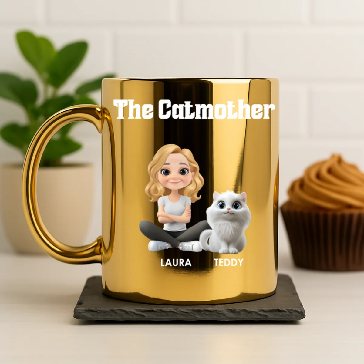 Cat Mom Luxury - Personalized Custom Metallic Mug - Image 6