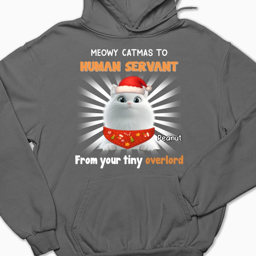 Cat Overlord And Human Servant Christmas - Personalized Custom Hoodie - Image 10
