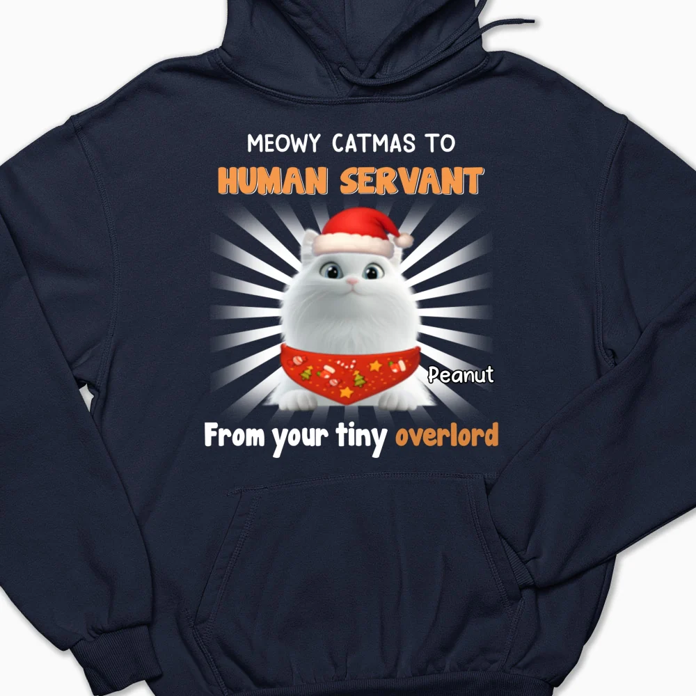 Cat Overlord And Human Servant Christmas - Personalized Custom Hoodie - Image 6