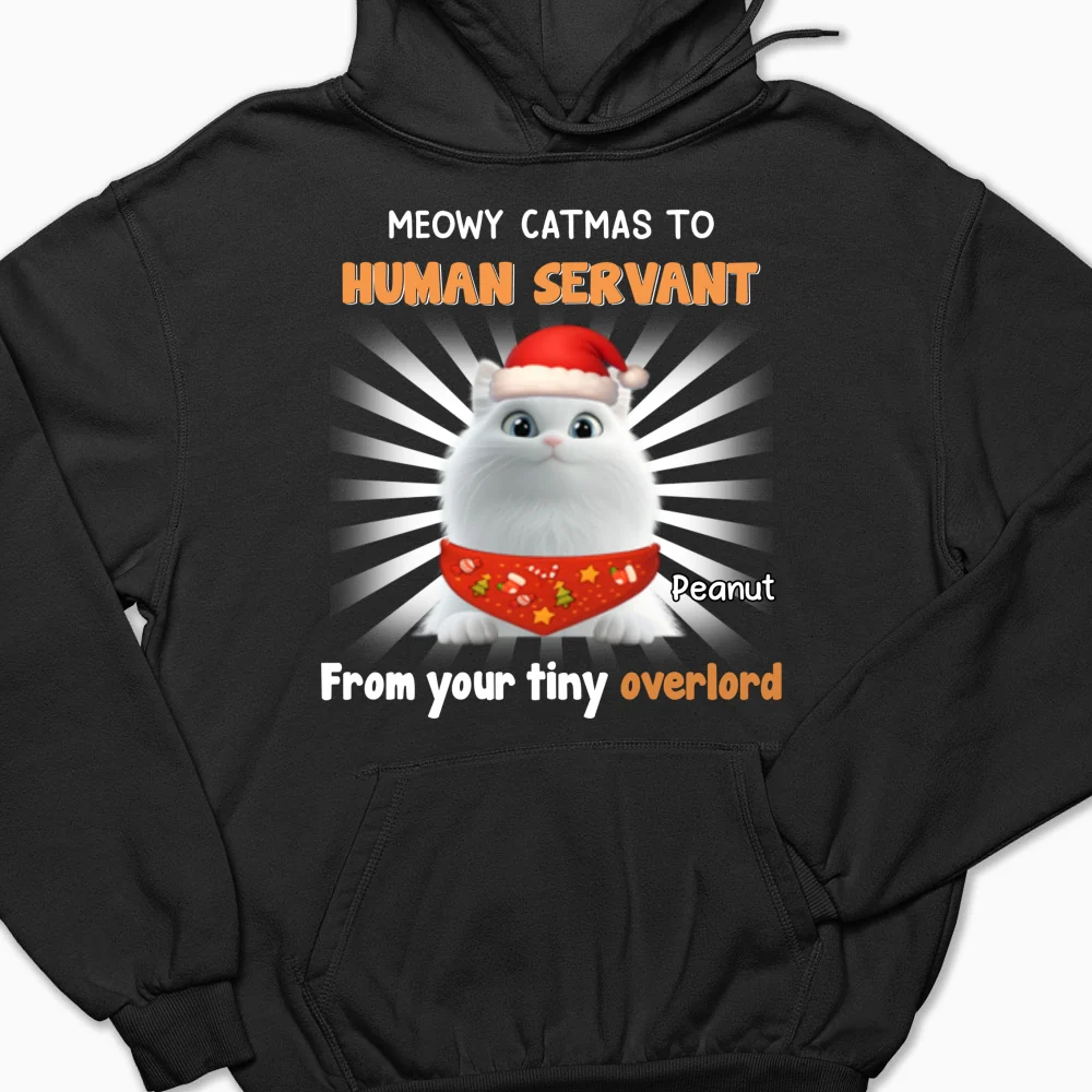 Cat Overlord And Human Servant Christmas - Personalized Custom Hoodie - Image 7
