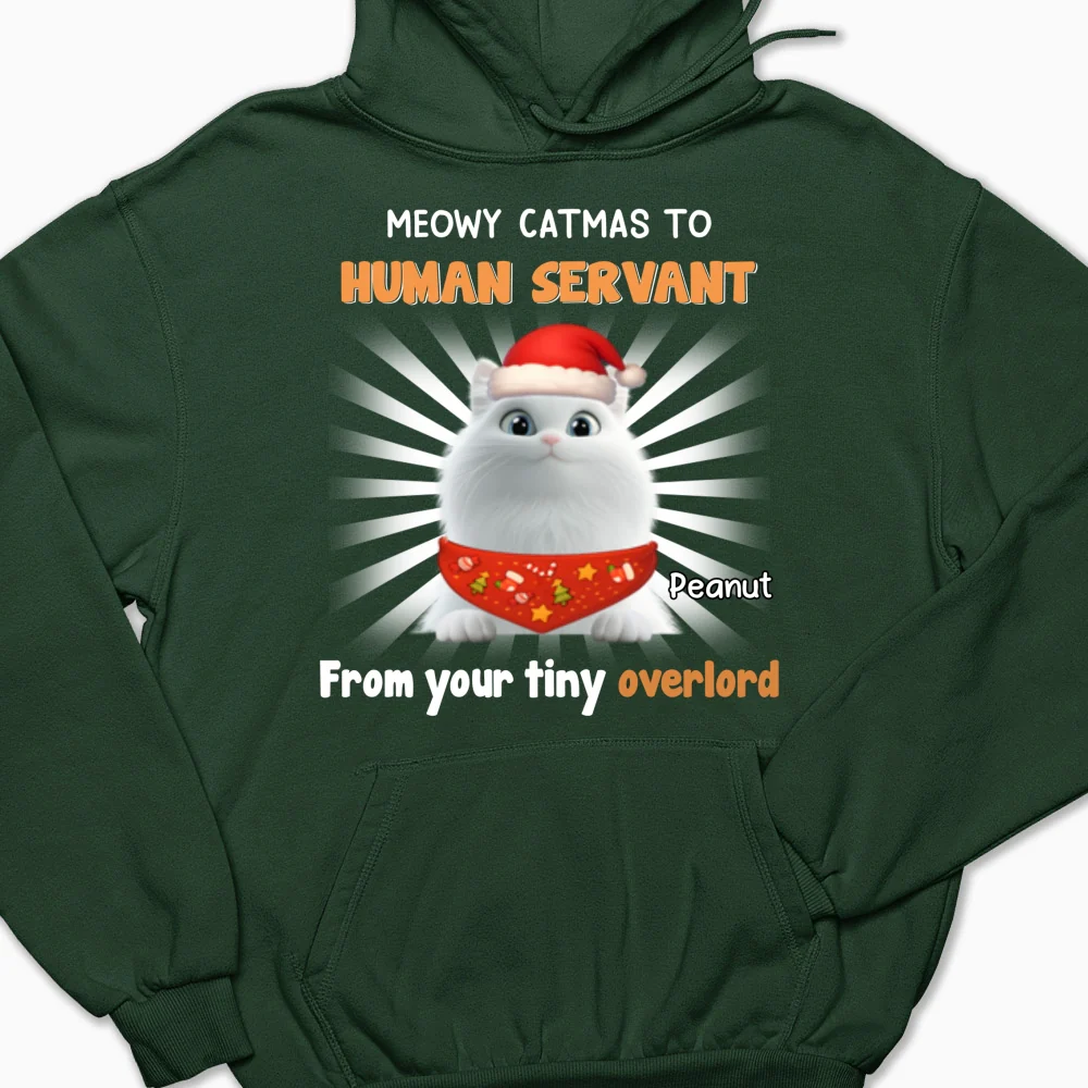 Cat Overlord And Human Servant Christmas - Personalized Custom Hoodie - Image 8