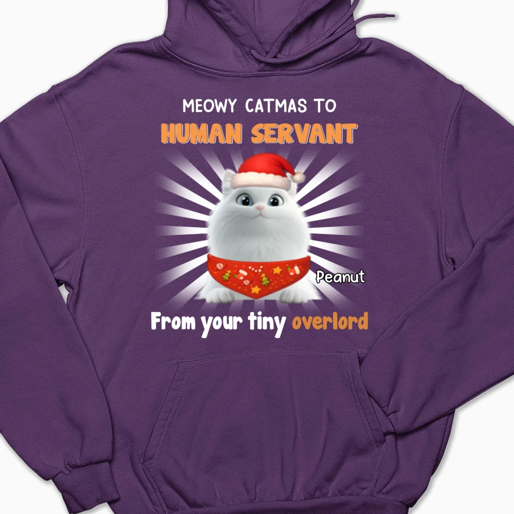 Cat Overlord And Human Servant Christmas - Personalized Custom Hoodie - Image 9