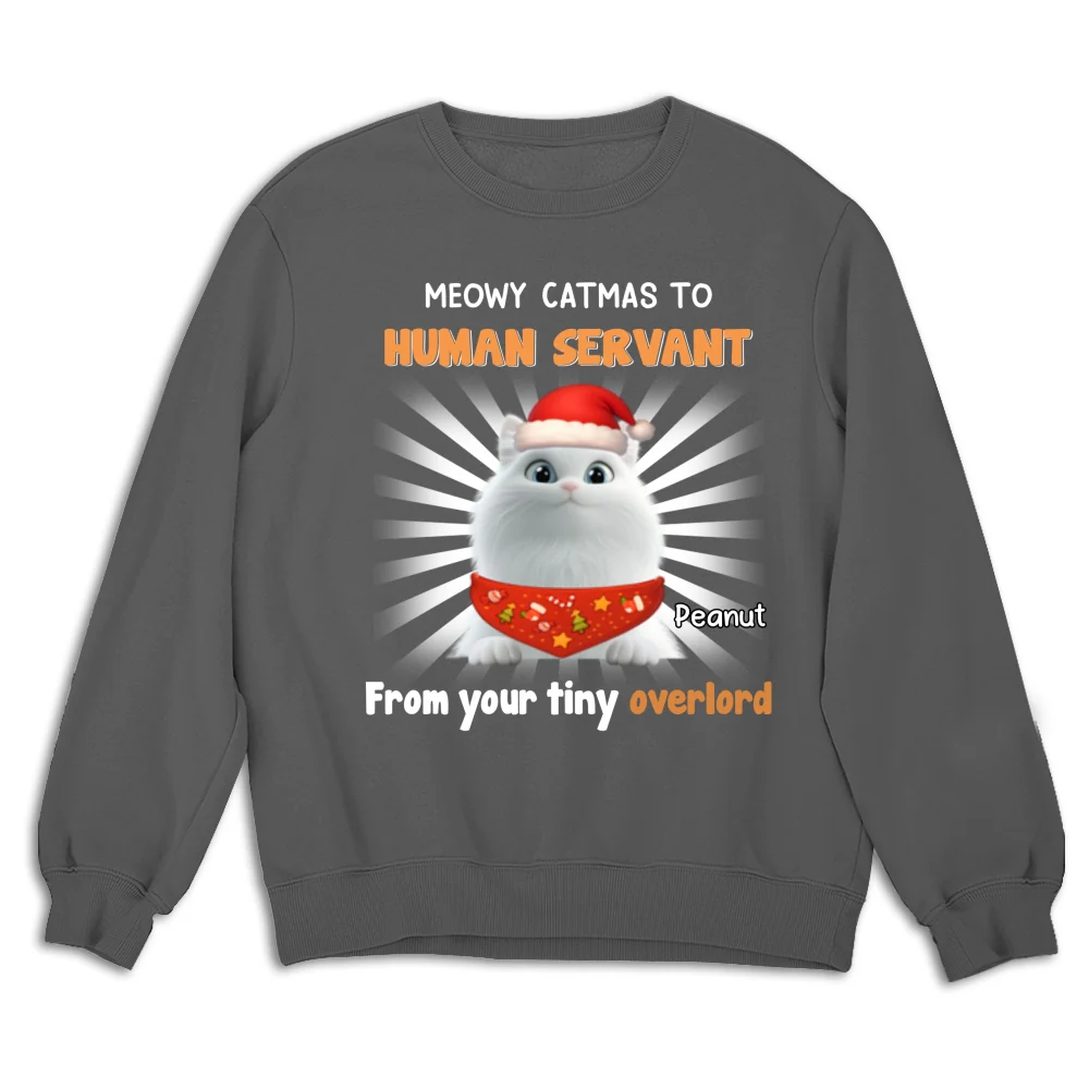 Cat Overlord And Human Servant Christmas - Personalized Custom Sweatshirt - Image 8