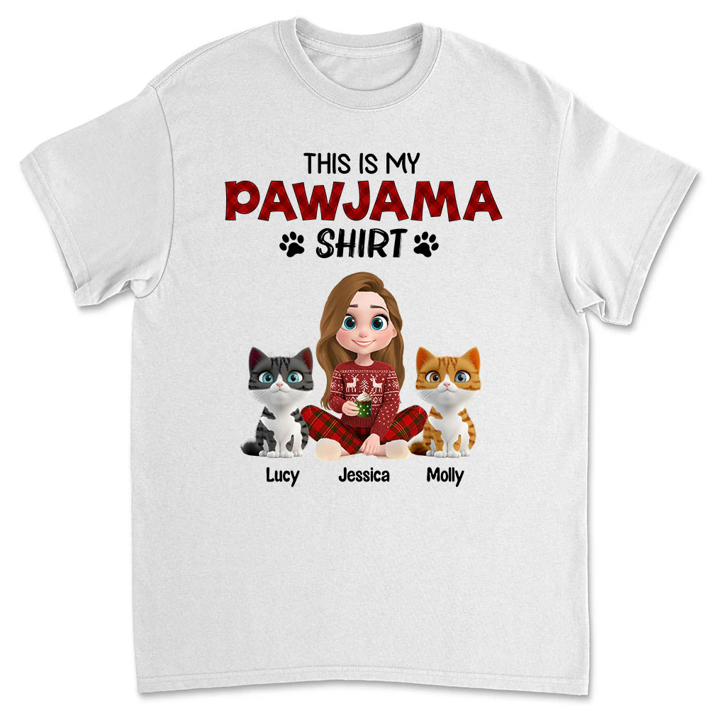 Cat Pawjama Shirt New Style Cartoon - Personalized Custom Unisex T-Shirt