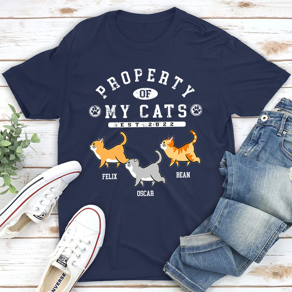 Cat Property - Personalized Custom Unisex T-shirt - Image 3