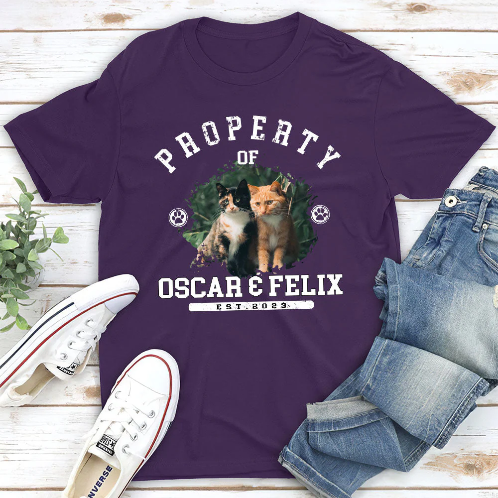 Cat Property - Personalized Custom Unisex T-shirt - Image 5