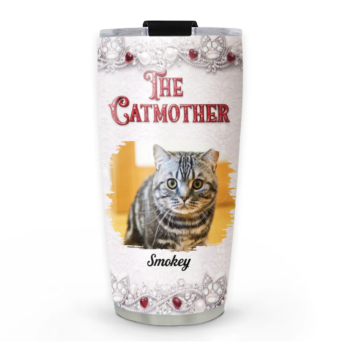 Cat Sparkling Gems Photo - Personalized Custom 3D Effect Tumbler