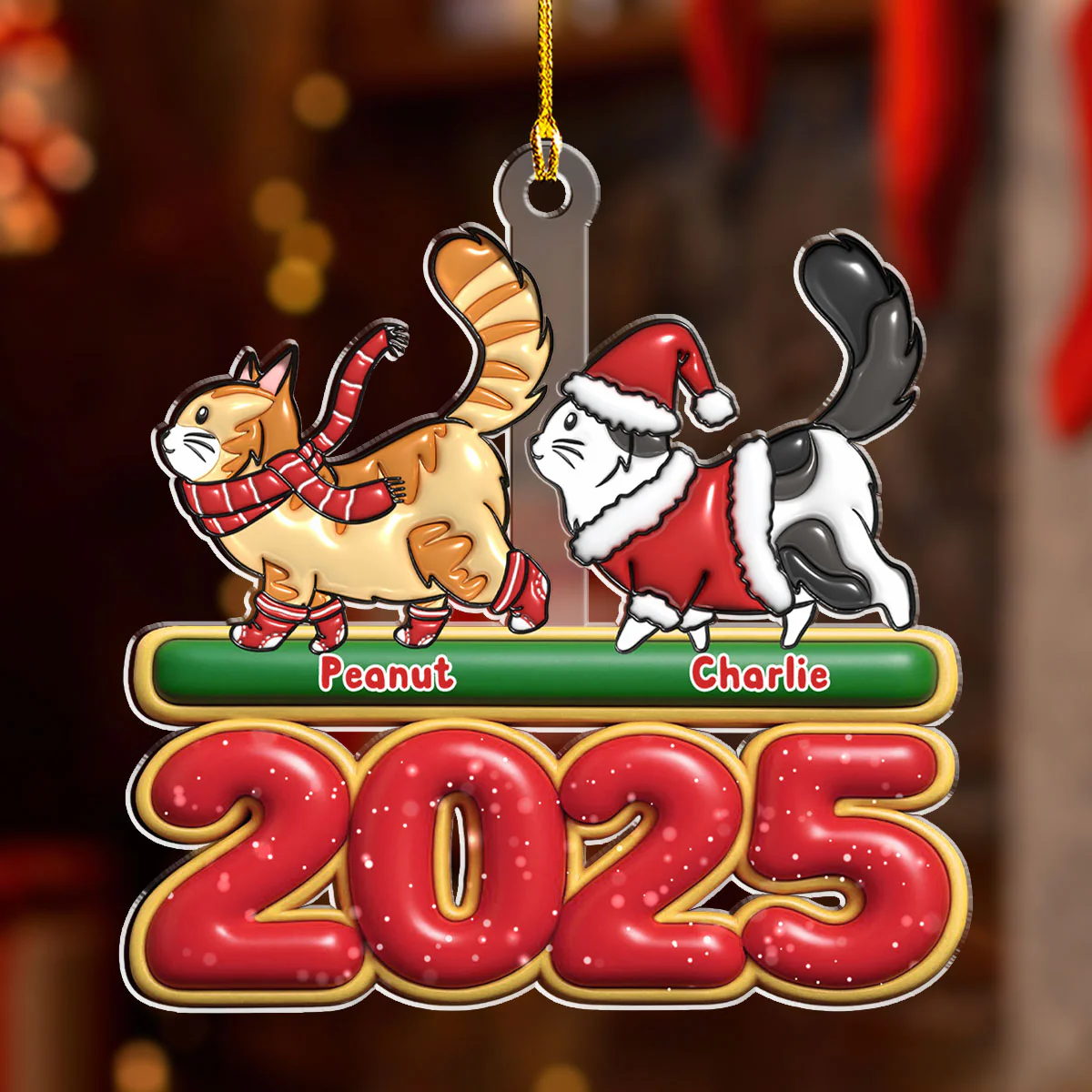 Cat Walks - Personalized Custom Acrylic Ornament - Image 4