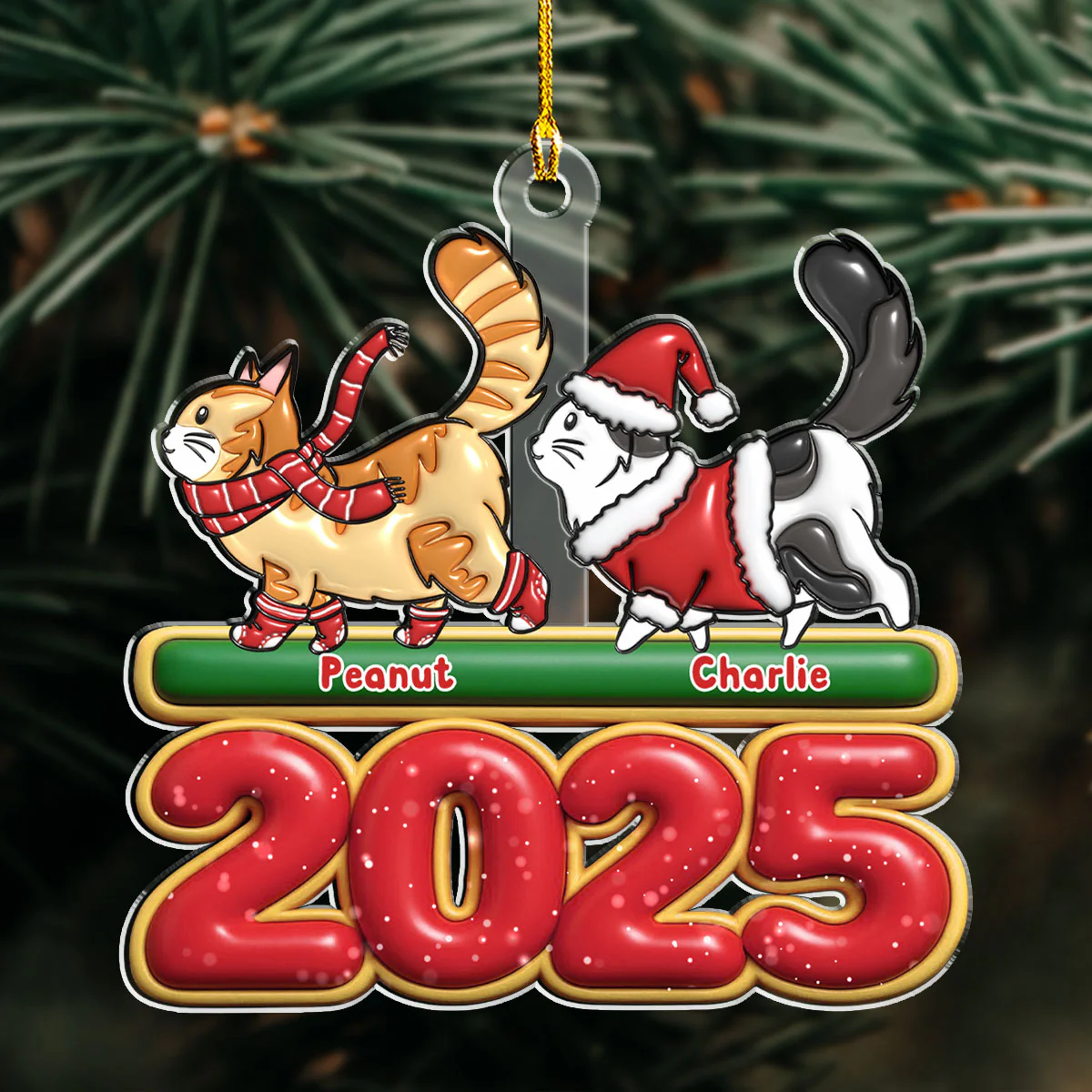 Cat Walks - Personalized Custom Acrylic Ornament - Image 5