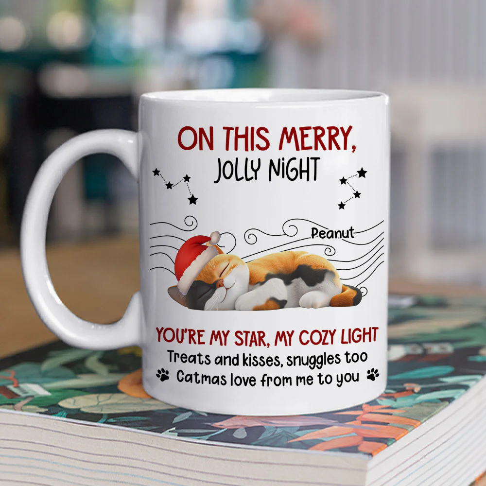 Catmas Love From Me - Personalized Custom Coffee Mug - Image 2