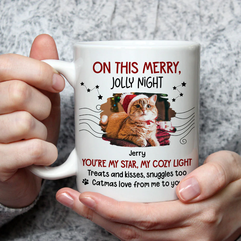 Catmas Love From Me Photo - Personalized Custom Coffee Mug - Image 3