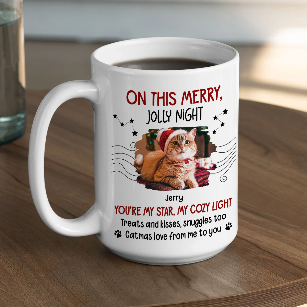 Catmas Love From Me Photo - Personalized Custom Coffee Mug - Image 4