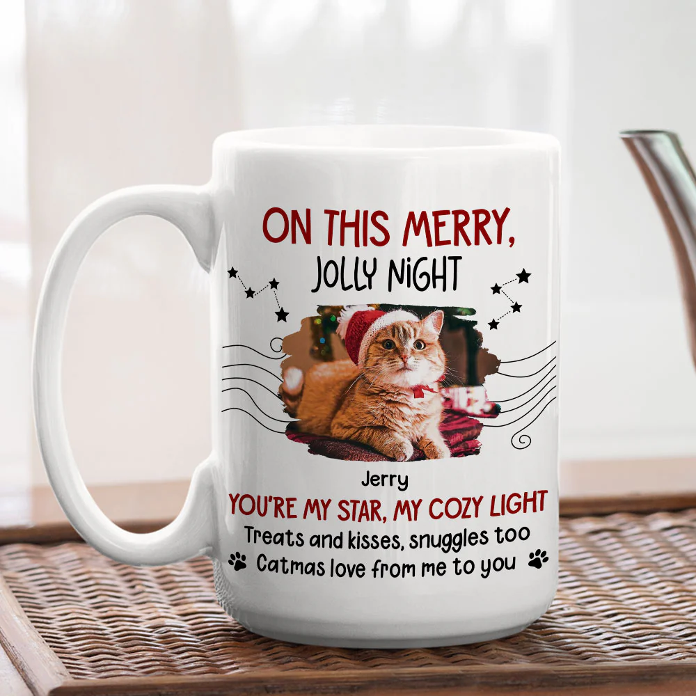Catmas Love From Me Photo - Personalized Custom Coffee Mug - Image 5