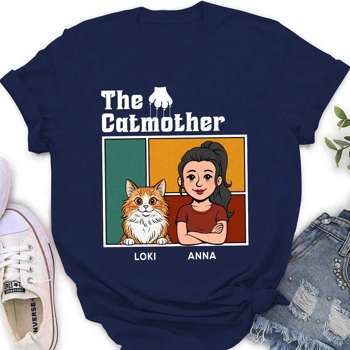 Catparents This Moment - Personalized Custom Women's T-Shirt - Image 2
