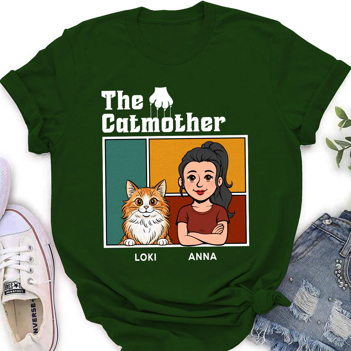 Catparents This Moment - Personalized Custom Women's T-Shirt - Image 3