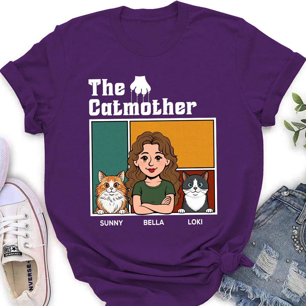 Catparents This Moment - Personalized Custom Women's T-Shirt - Image 4