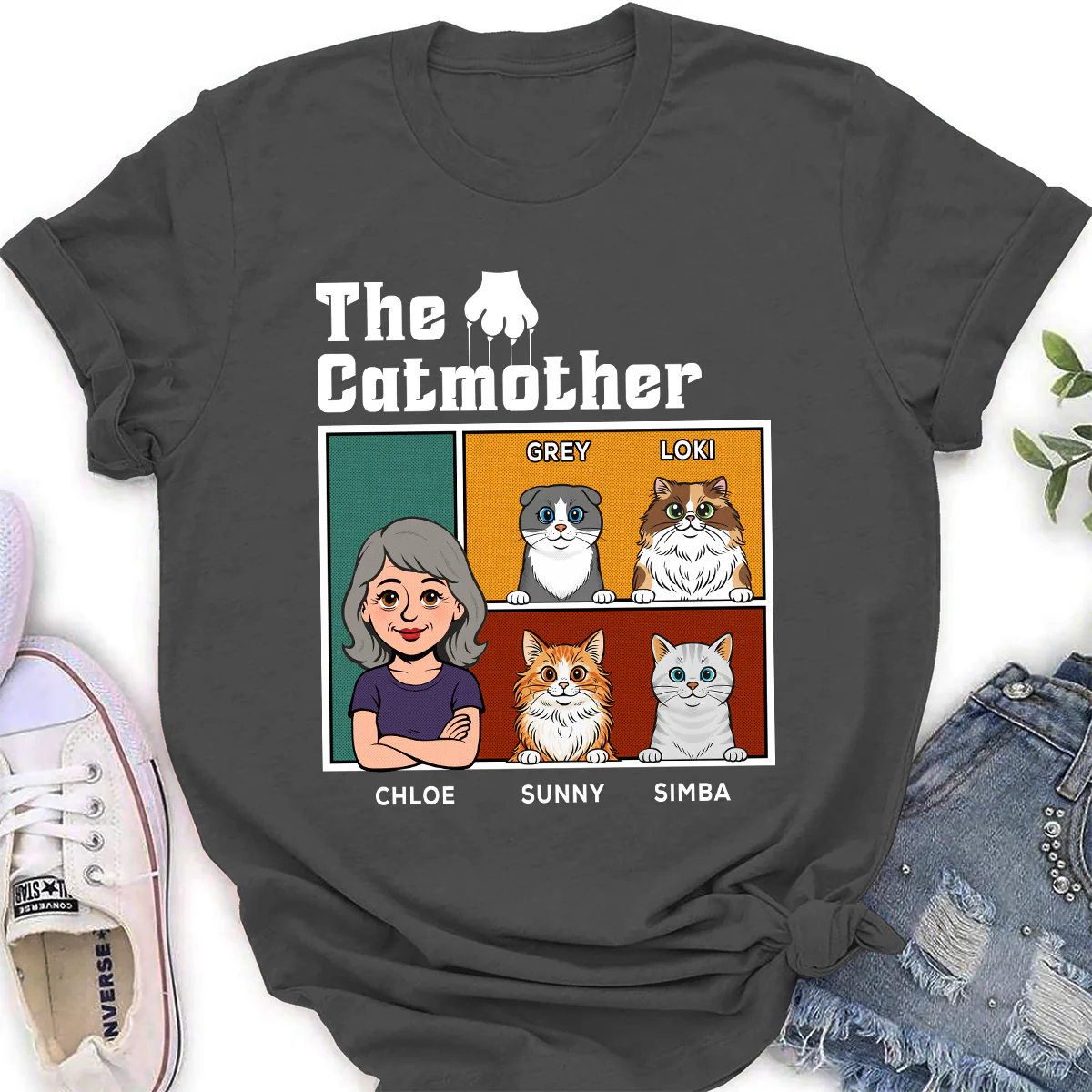 Catparents This Moment - Personalized Custom Women's T-Shirt - Image 5