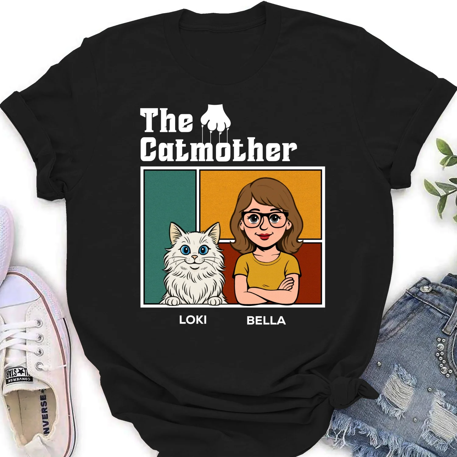 Catparents This Moment - Personalized Custom Women's T-Shirt - Image 6