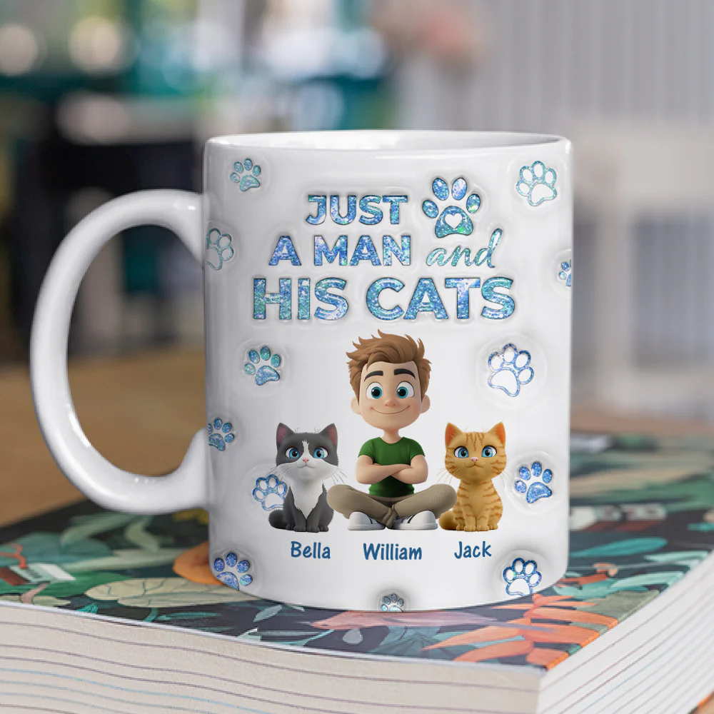 Cats Are The Miracle Dad Ver - Personalized Custom 3D Inflated Effect Mug - Image 2