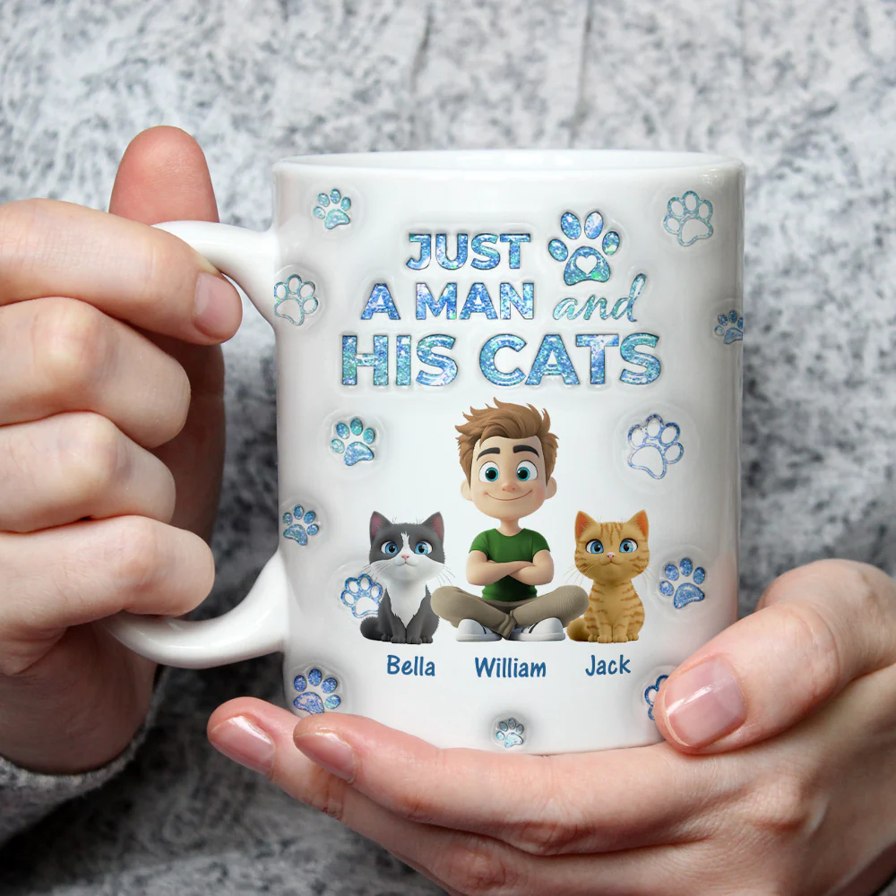 Cats Are The Miracle Dad Ver Photo - Personalized Custom 3D Inflated Effect Mug - Image 3