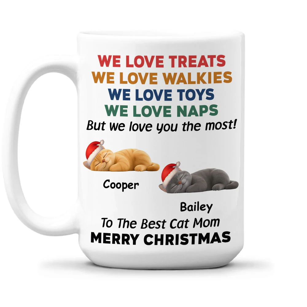 Cats Love You Snow Ver - Personalized Custom Coffee Mug - Image 2