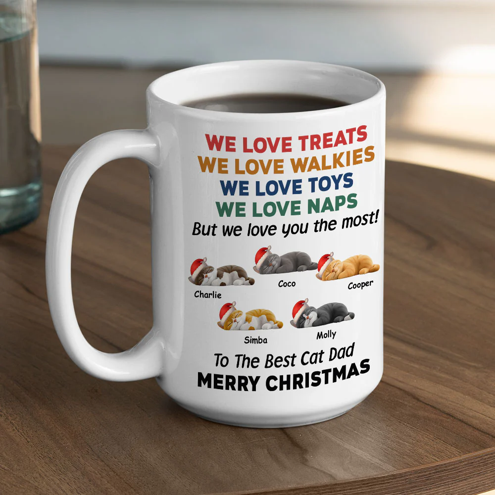 Cats Love You Snow Ver - Personalized Custom Coffee Mug - Image 5
