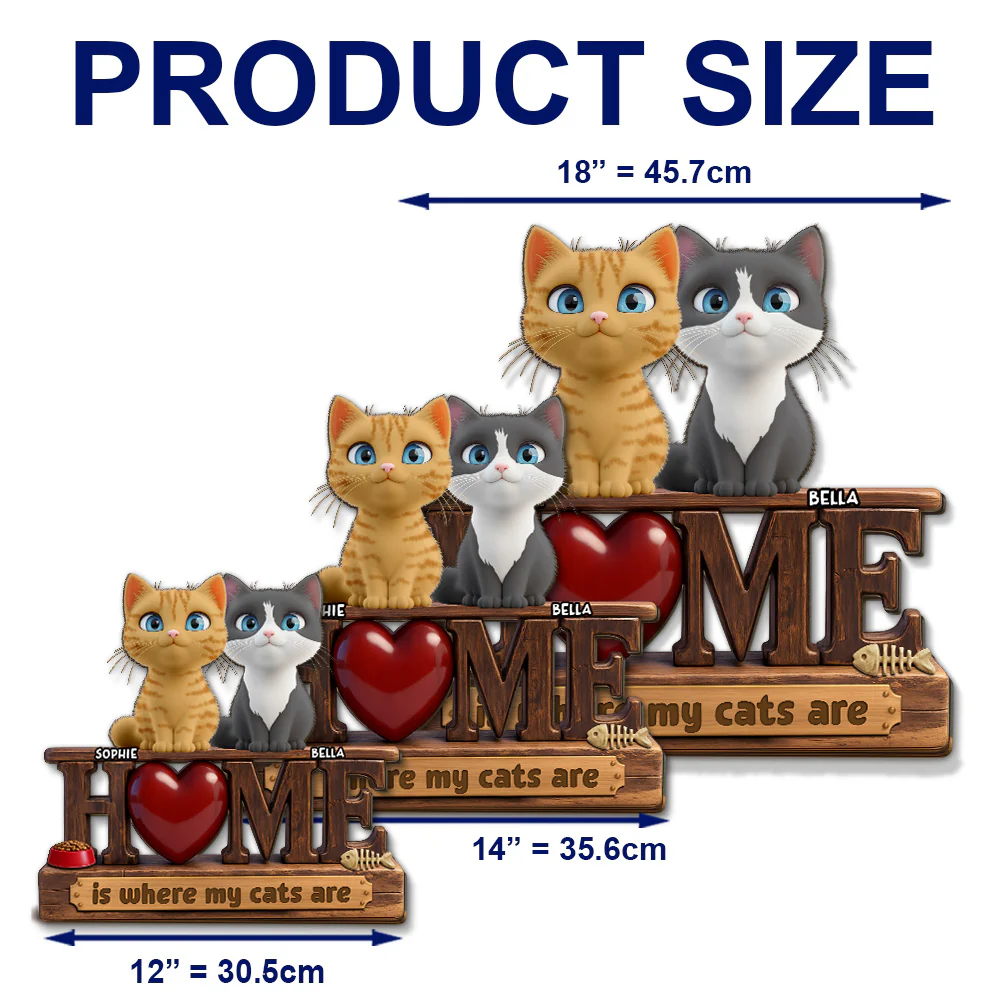 Cats Make It Home - Personalized Custom Wood Sign - Image 5