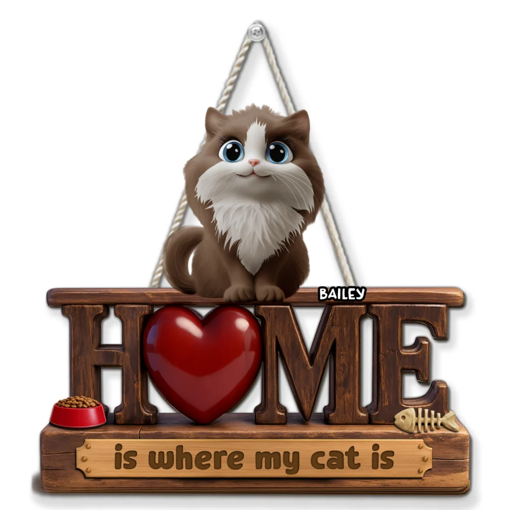 Cats Make It Home - Personalized Custom Wood Sign - Image 6