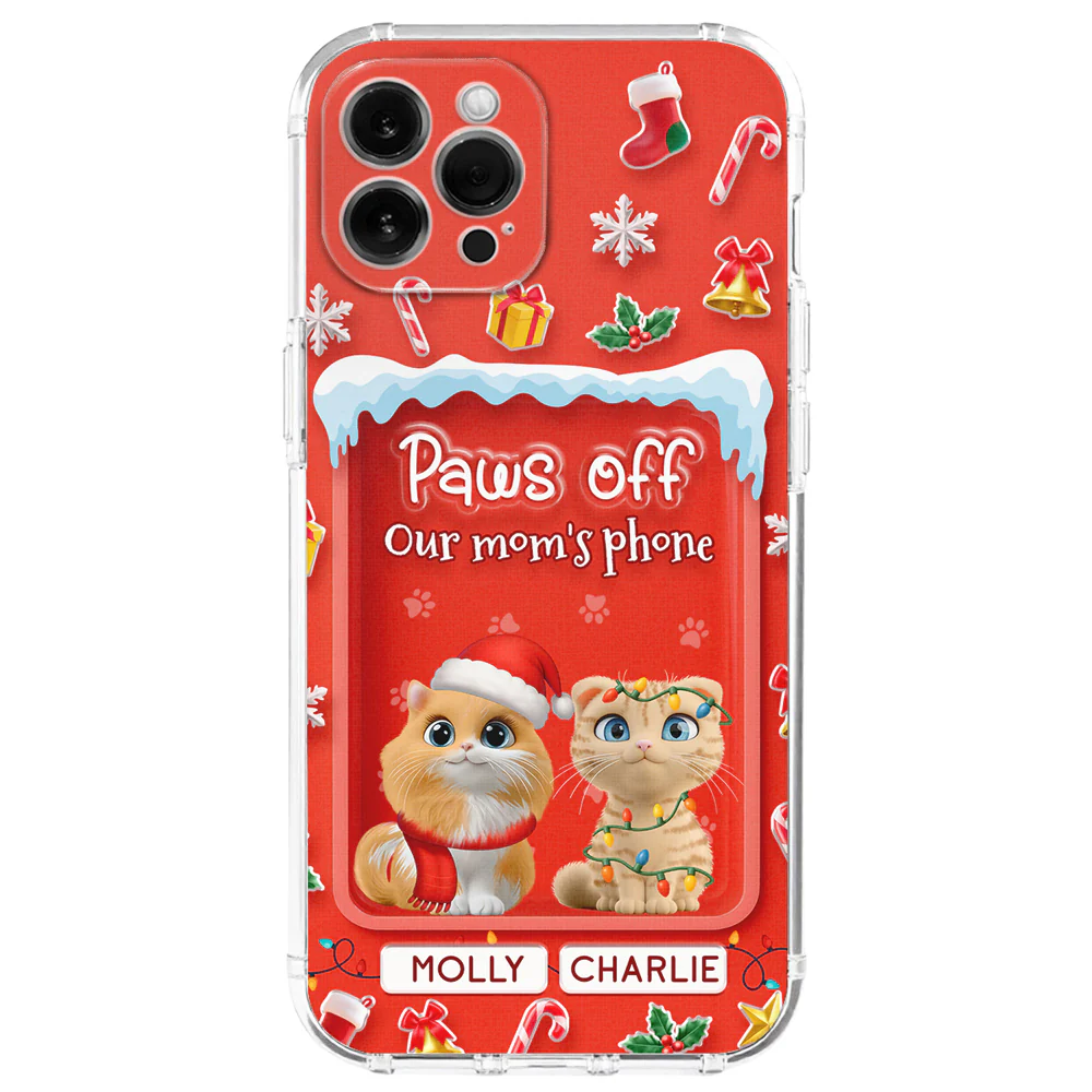 Cats Under The Mistletoe - Personalized Custom 3D Effect Phone Case