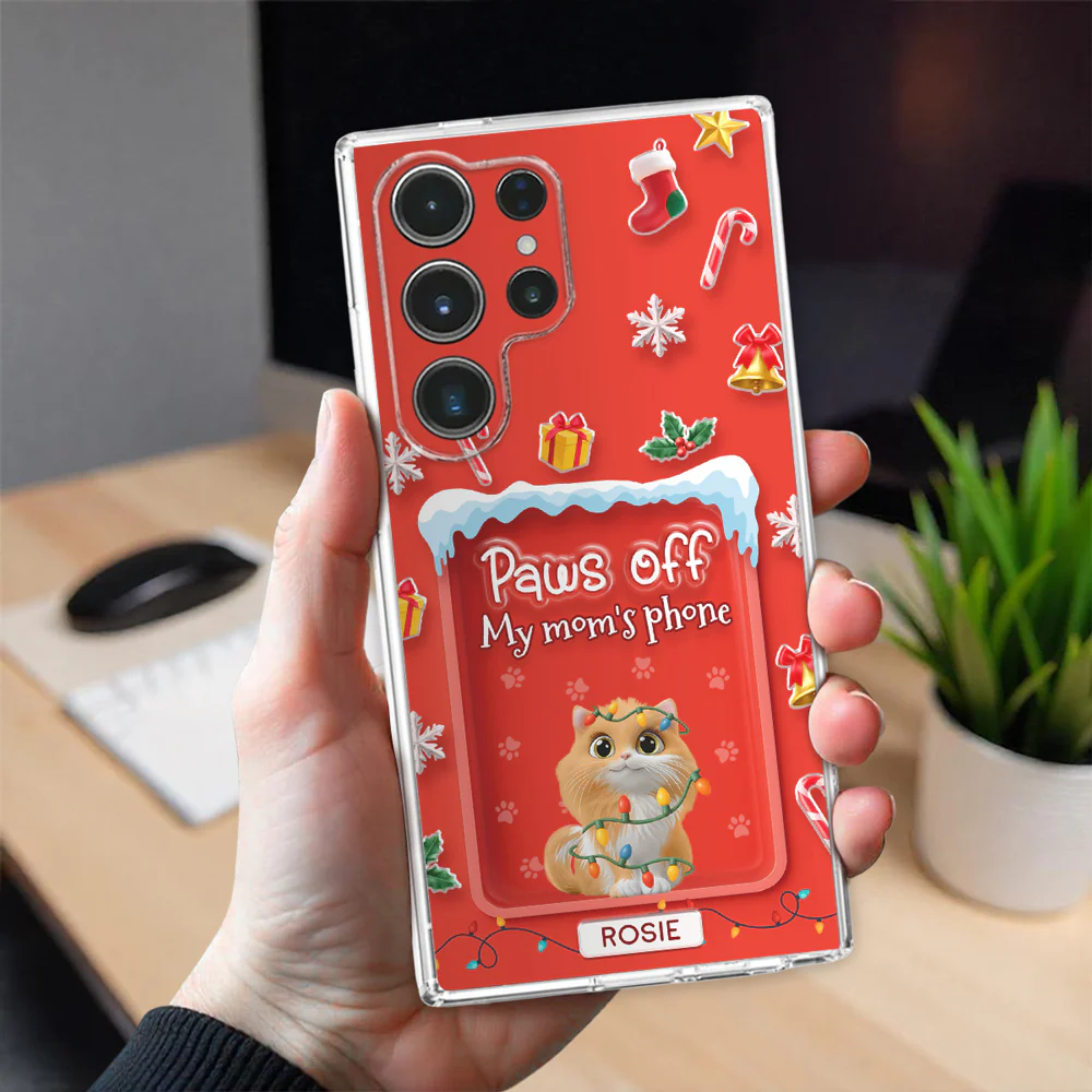 Cats Under The Mistletoe - Personalized Custom 3D Effect Phone Case - Image 5