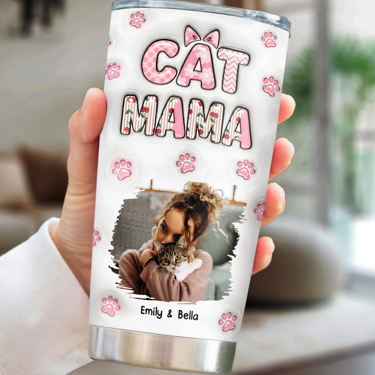Cherry On Top Cat Version Photo 2 - Personalized Custom 3D Inflated Effect Tumbler - Image 2