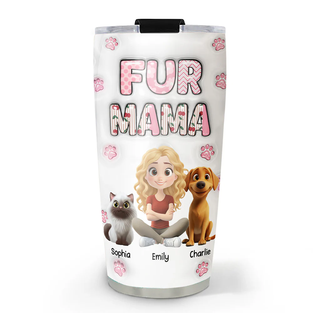 Cherry On Top Fur Version 2 - Personalized Custom 3D Inflated Effect Tumbler