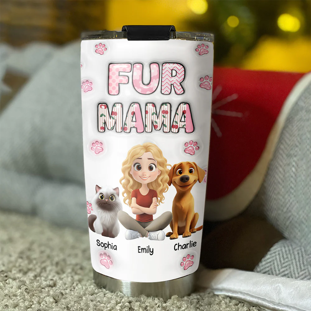 Cherry On Top Fur Version 2 - Personalized Custom 3D Inflated Effect Tumbler - Image 3
