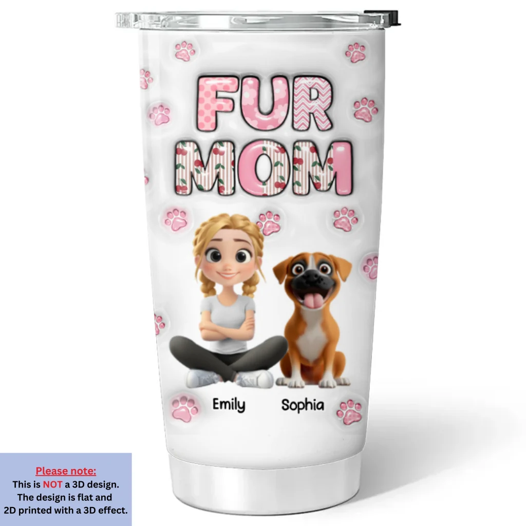 Cherry On Top Fur Version 2 - Personalized Custom 3D Inflated Effect Tumbler - Image 6