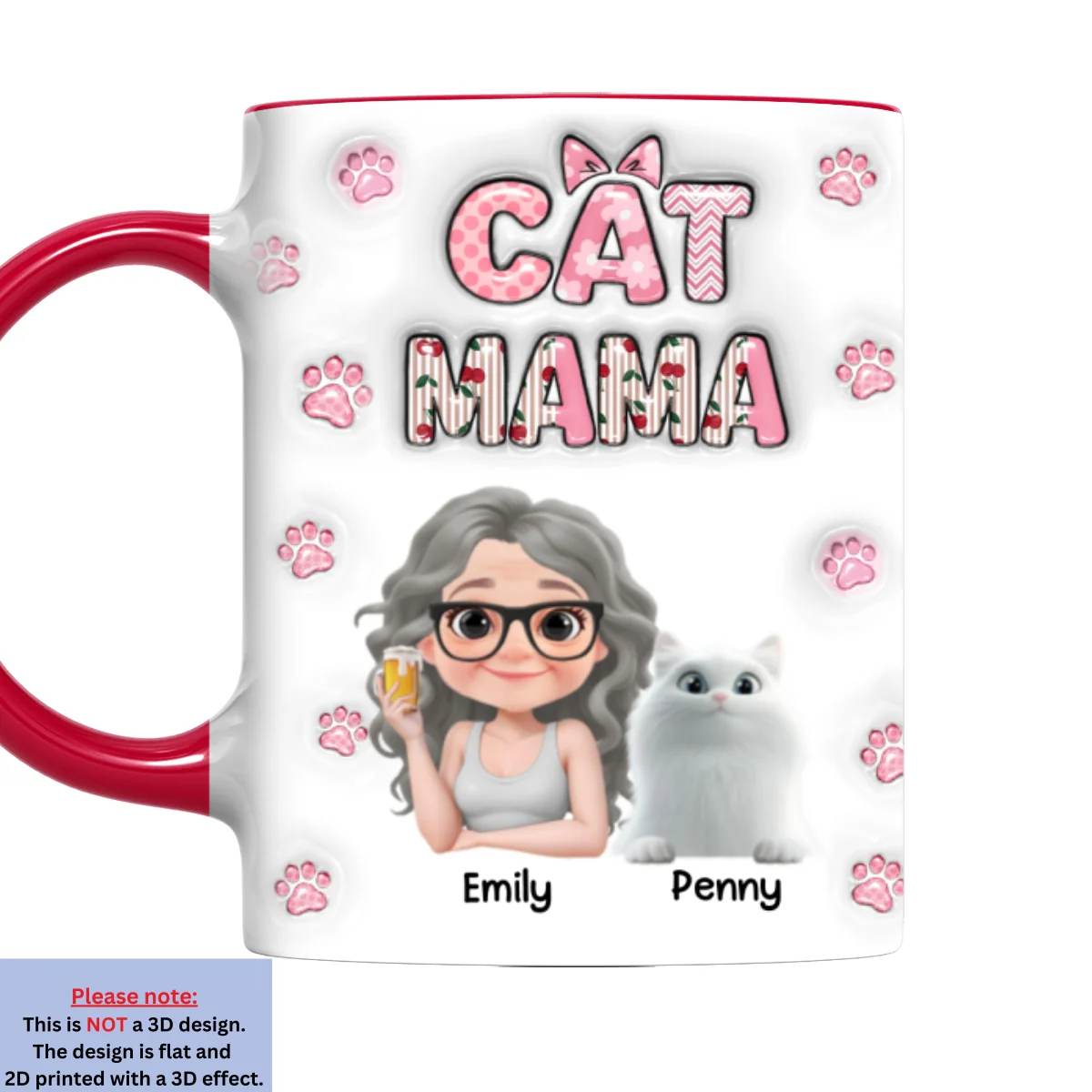 Cherry On Top Of Cats - Personalized Custom 3D Inflated Effect Accent Mug - Image 10