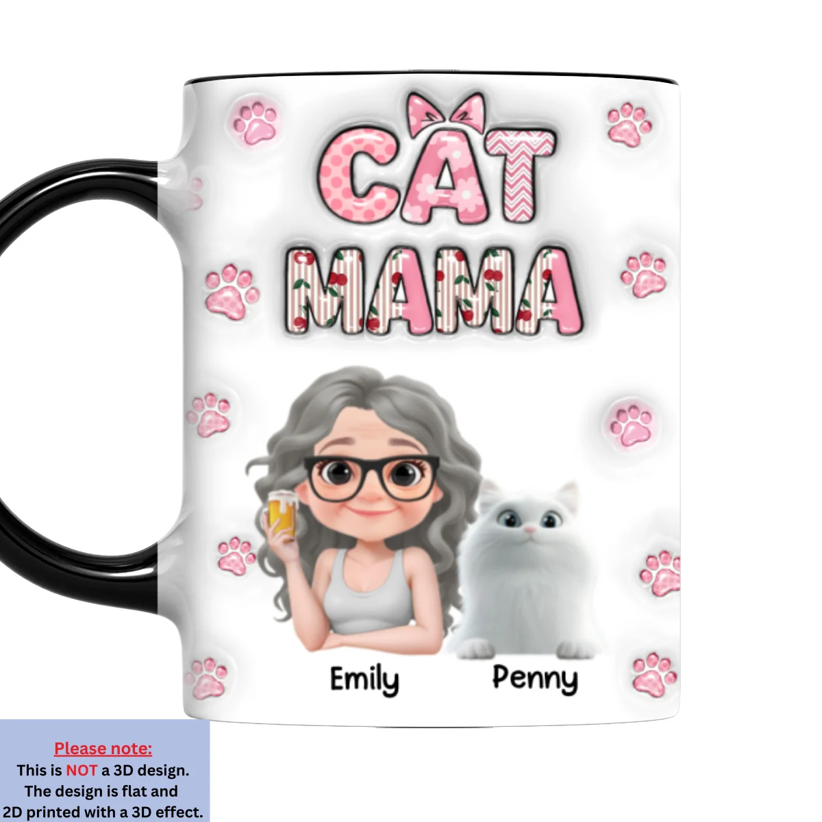 Cherry On Top Of Cats - Personalized Custom 3D Inflated Effect Accent Mug - Image 6