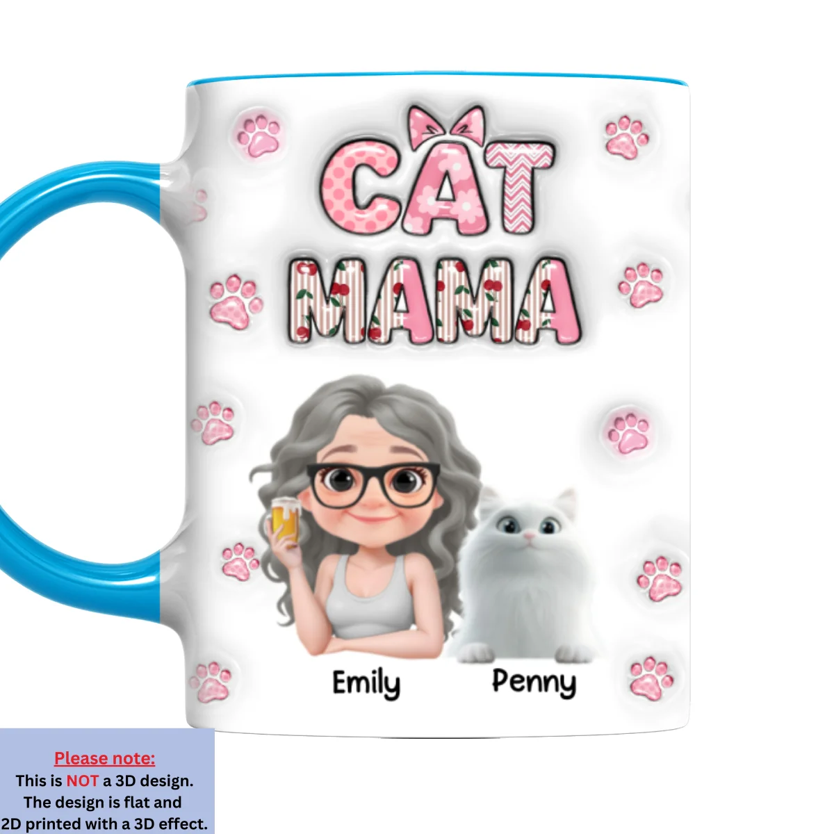 Cherry On Top Of Cats - Personalized Custom 3D Inflated Effect Accent Mug - Image 7
