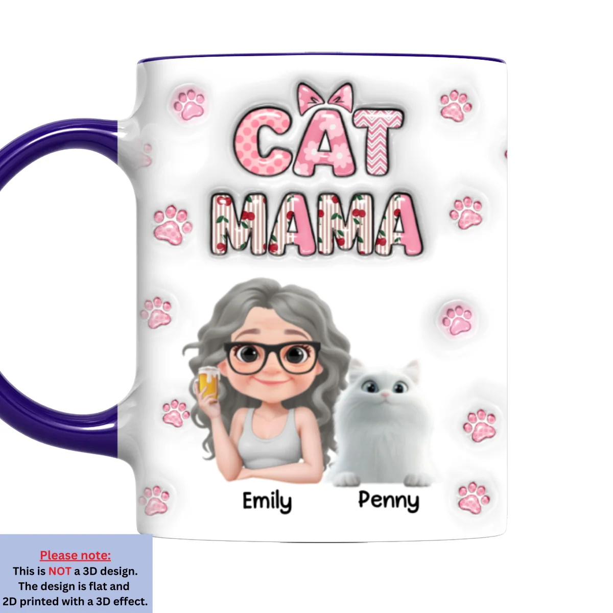 Cherry On Top Of Cats - Personalized Custom 3D Inflated Effect Accent Mug - Image 9