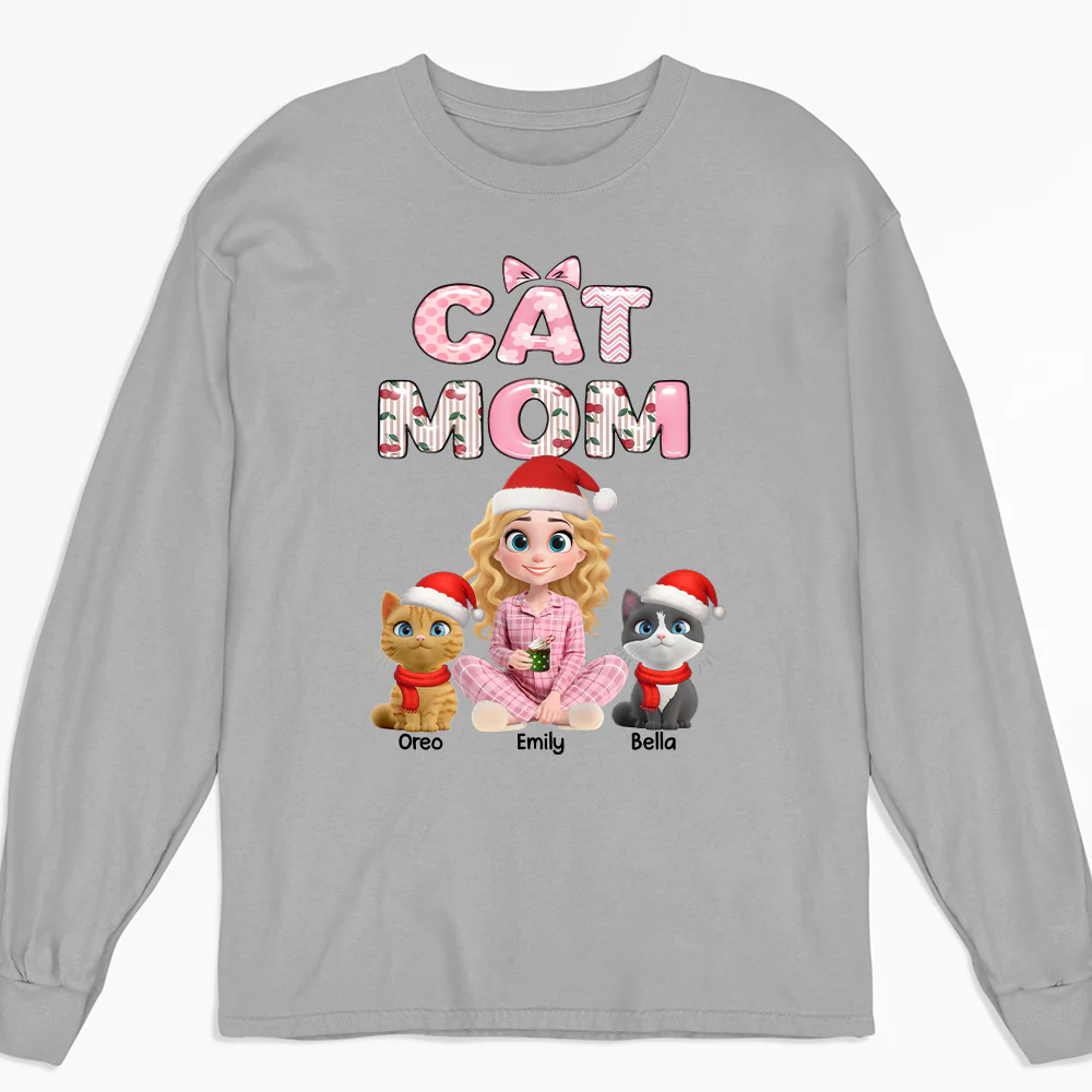 Cherry On Top Of Cats - Personalized Custom Long Sleeve T-shirt