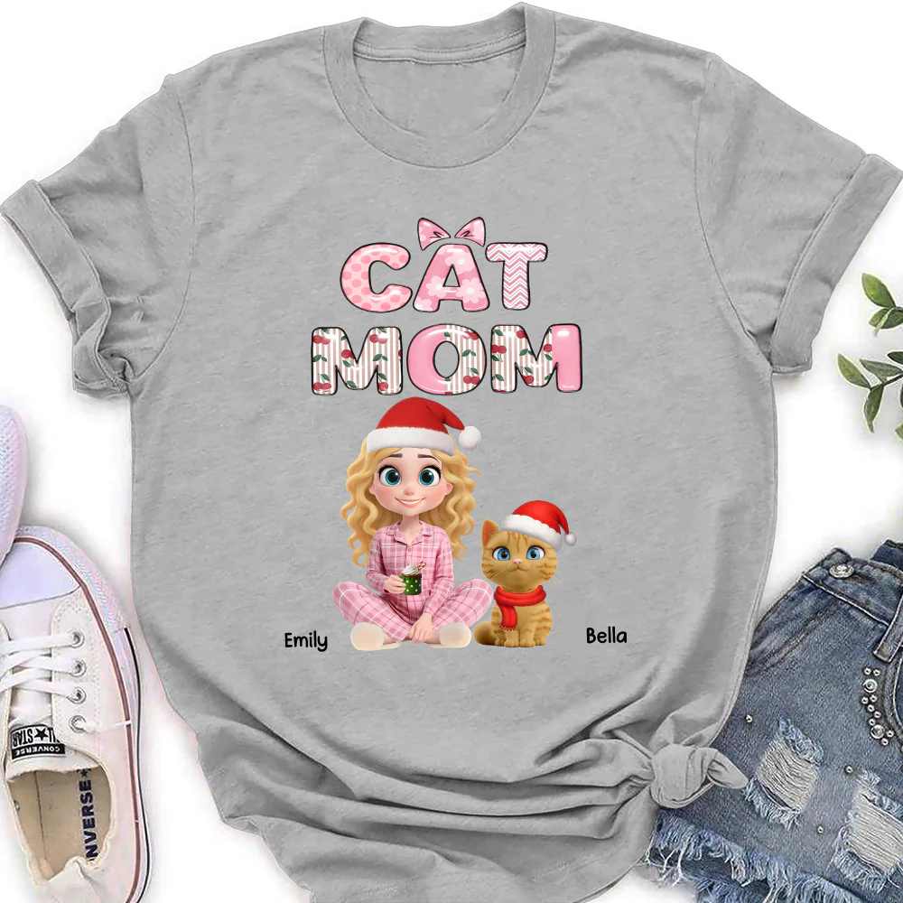 Cherry On Top Of Cats - Personalized Custom Women's T-shirt - Image 2