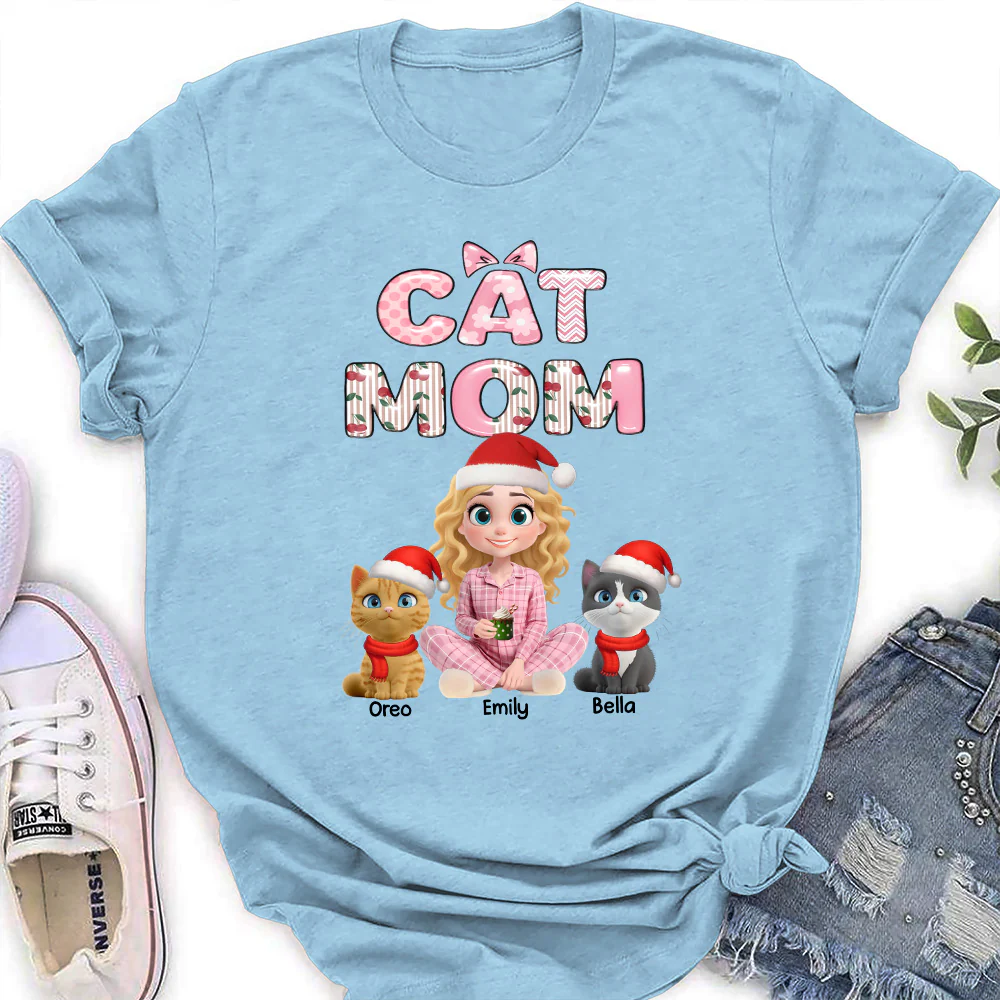 Cherry On Top Of Cats - Personalized Custom Women's T-shirt - Image 3