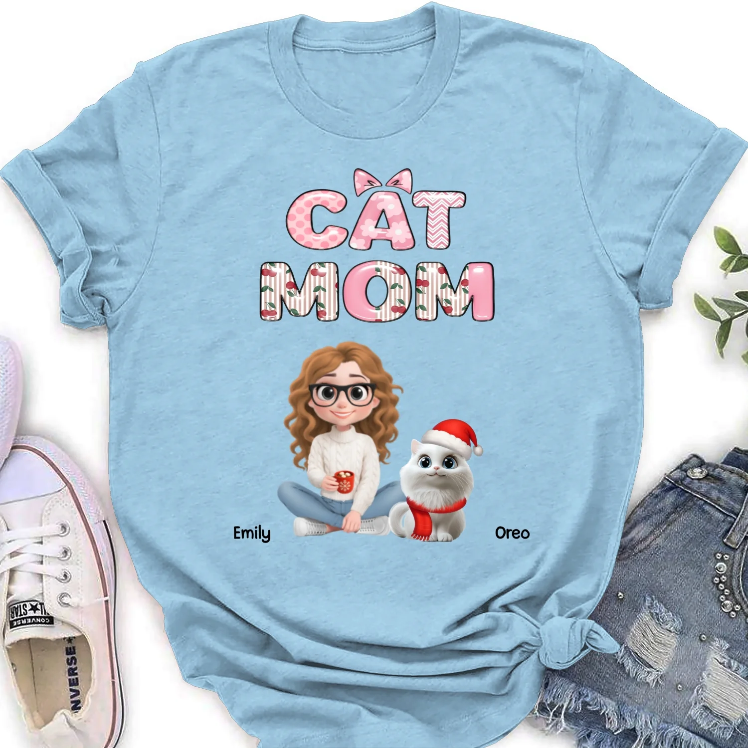 Cherry On Top Of Cats - Personalized Custom Women's T-shirt - Image 7