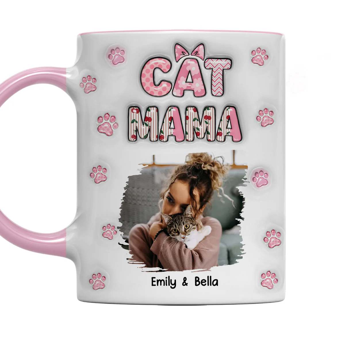 Cherry On Top Of Cats Photo - Personalized Custom 3D Inflated Effect Accent Mug